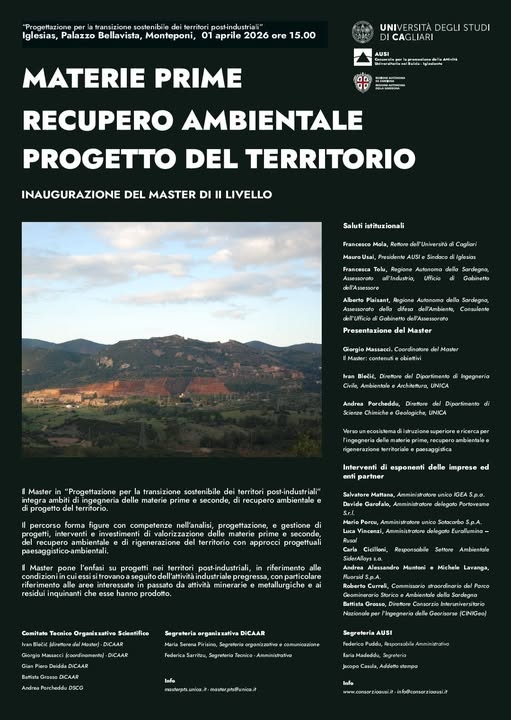 Visualizza la notizia: INAUGURAZIONE DELLE ATTIVITA' DEL MASTER UNIVERSITARIO IN "PROGETTAZIONE PER LA TRANSIZIONE SOSTENIBILE DEI TERRITORI POST-INDUSTRIALI"